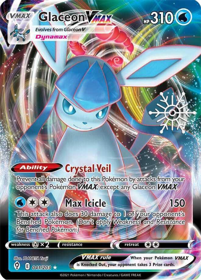 Evolving Skies Glaceon VMAX [Snowflake-Stamp] Pokémon card